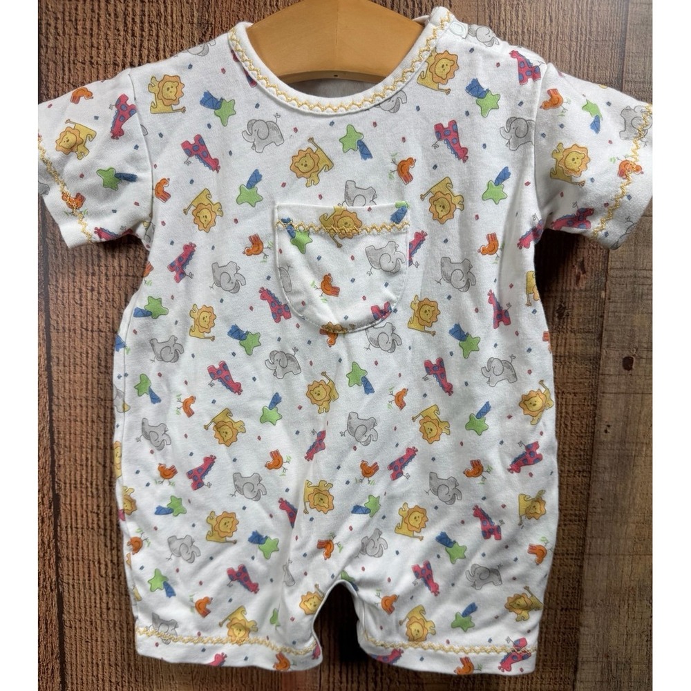 Kissy Kissy Baby 3-6 Safari Animals Pima Cotton One Piece